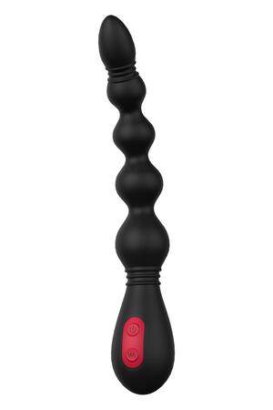 Черный вибромассажер для анальной стимуляции Anal Flexi Beads - 22 см.